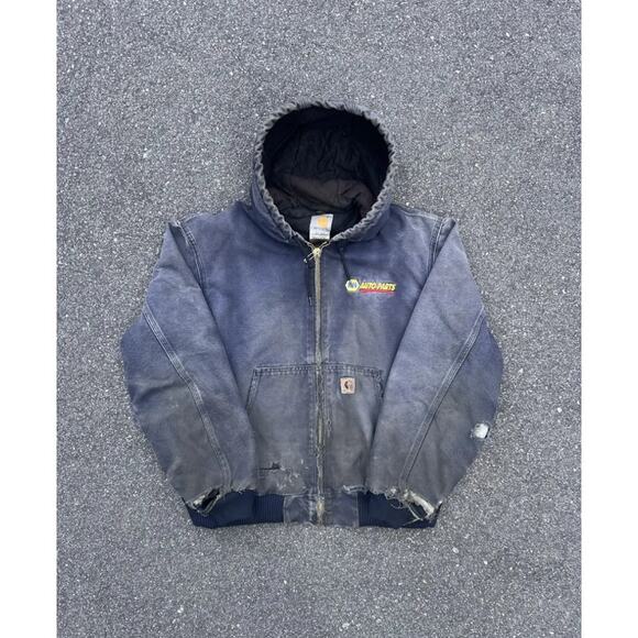 Carhartt J130 Navy Jacket Size Large Authentic Workwear Heavy Duty Insulated - Picture 1 of 8